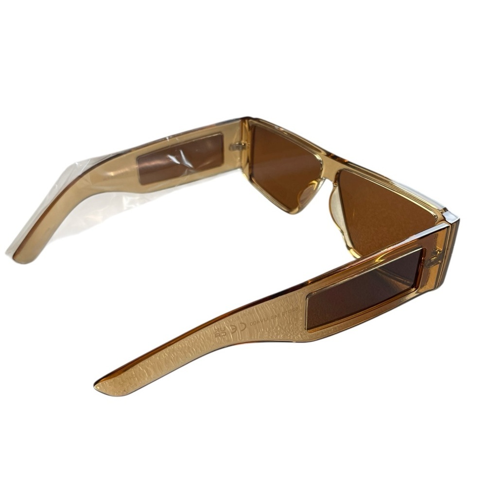 PrettyLittleThing Toffee Flat Top Transparent Visor Sunglasses One Size NWT - Picture 7 of 9